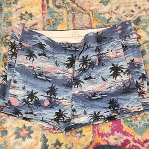 J. Crew Blue Tropical Print Women's Shorts